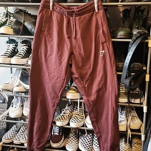 Men's gymshark jogger cherry brown